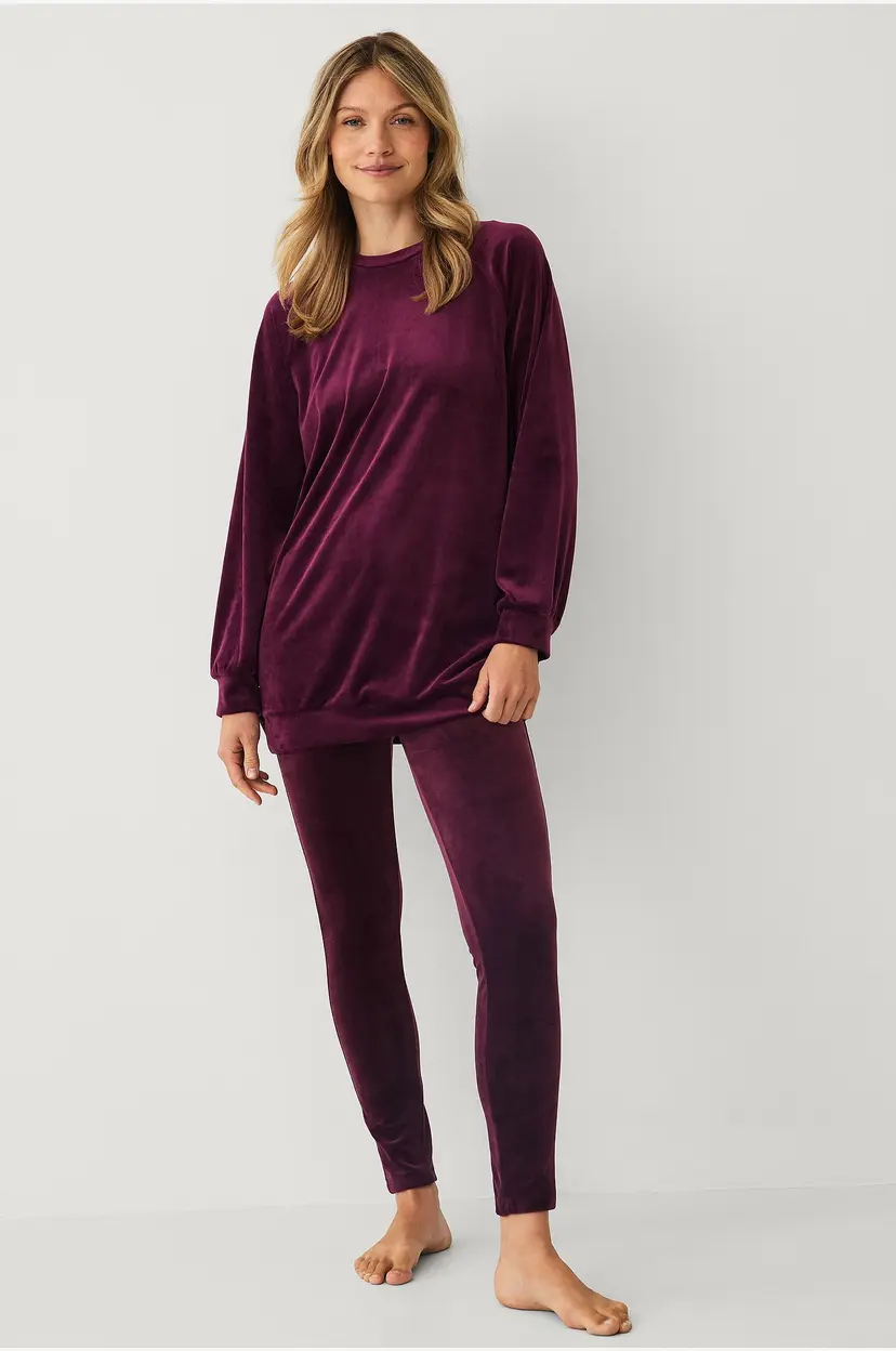 Ellos Collection Leggings i velur - Lilla
