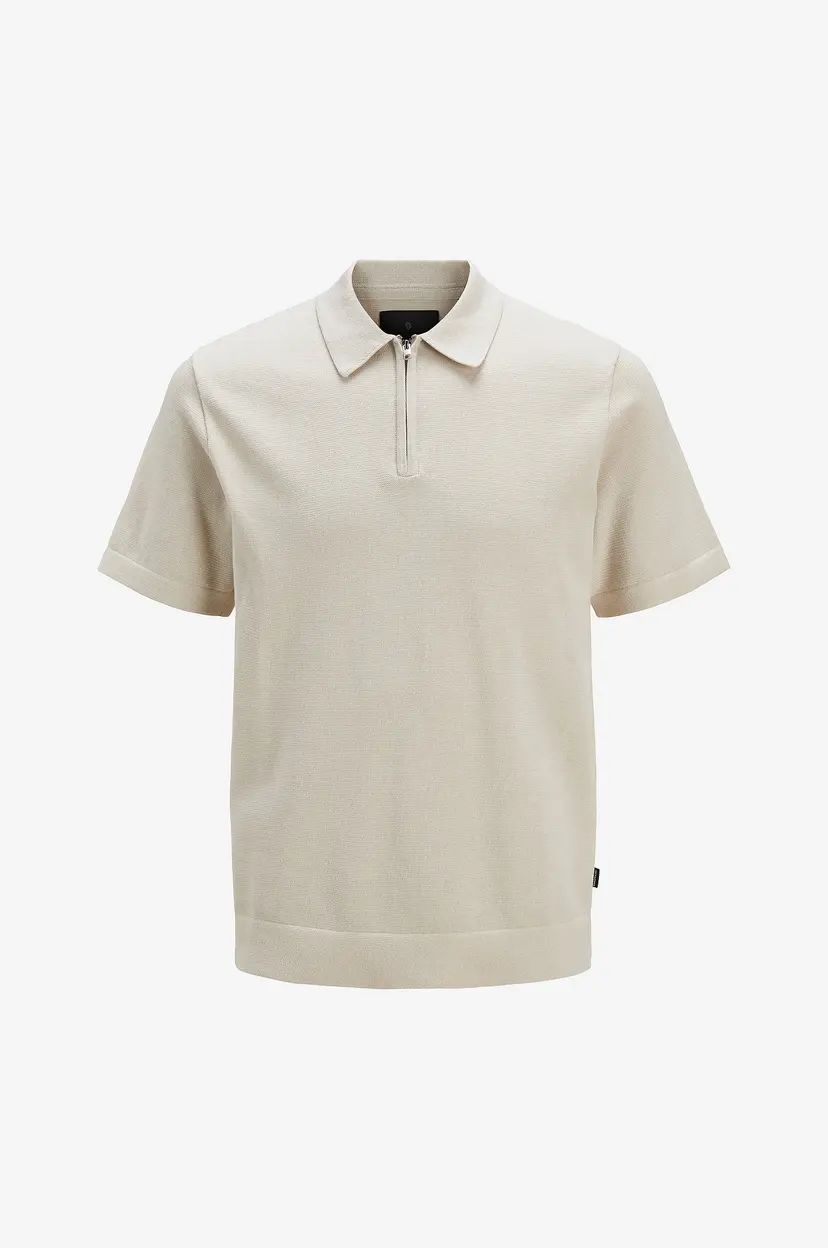 Jack & Jones Genser jprBlamilano Spring Knit Polo SS - Natur