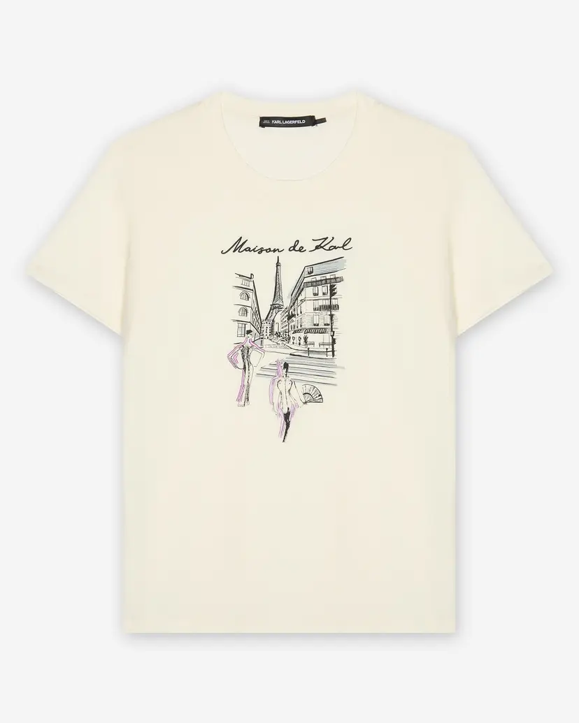 Karl Lagerfeld Karl Lagerfeld Paris Sketch Street White T-shirt