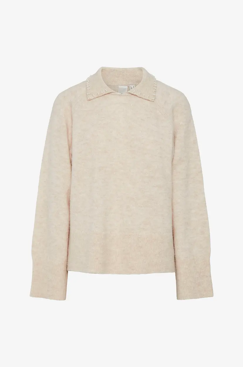 Y.A.S Genser Yasneris LS Knit Pullover - Beige