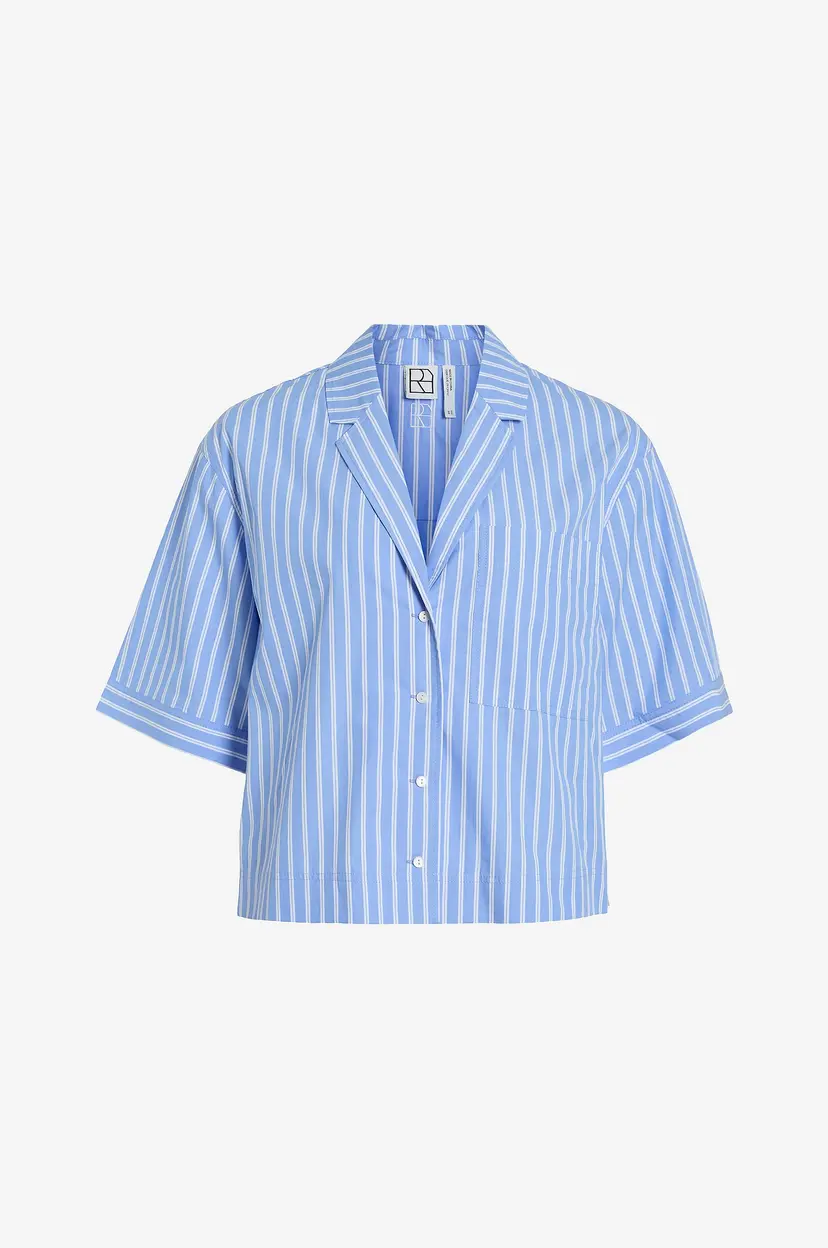 Rouge Edit Skjorte rouShona 2/4 Resort Collar Shirt - Blå