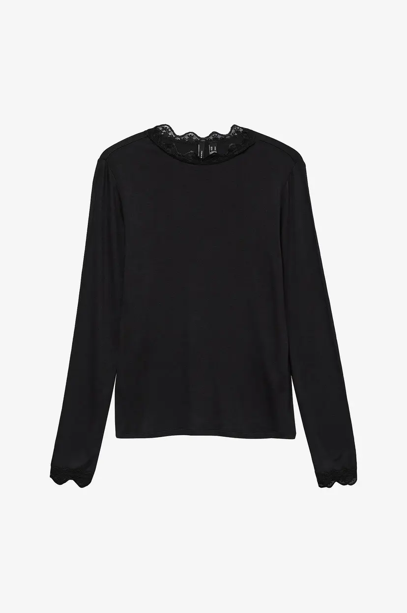 Vero Moda Topp vmRosa LS Highneck - Svart