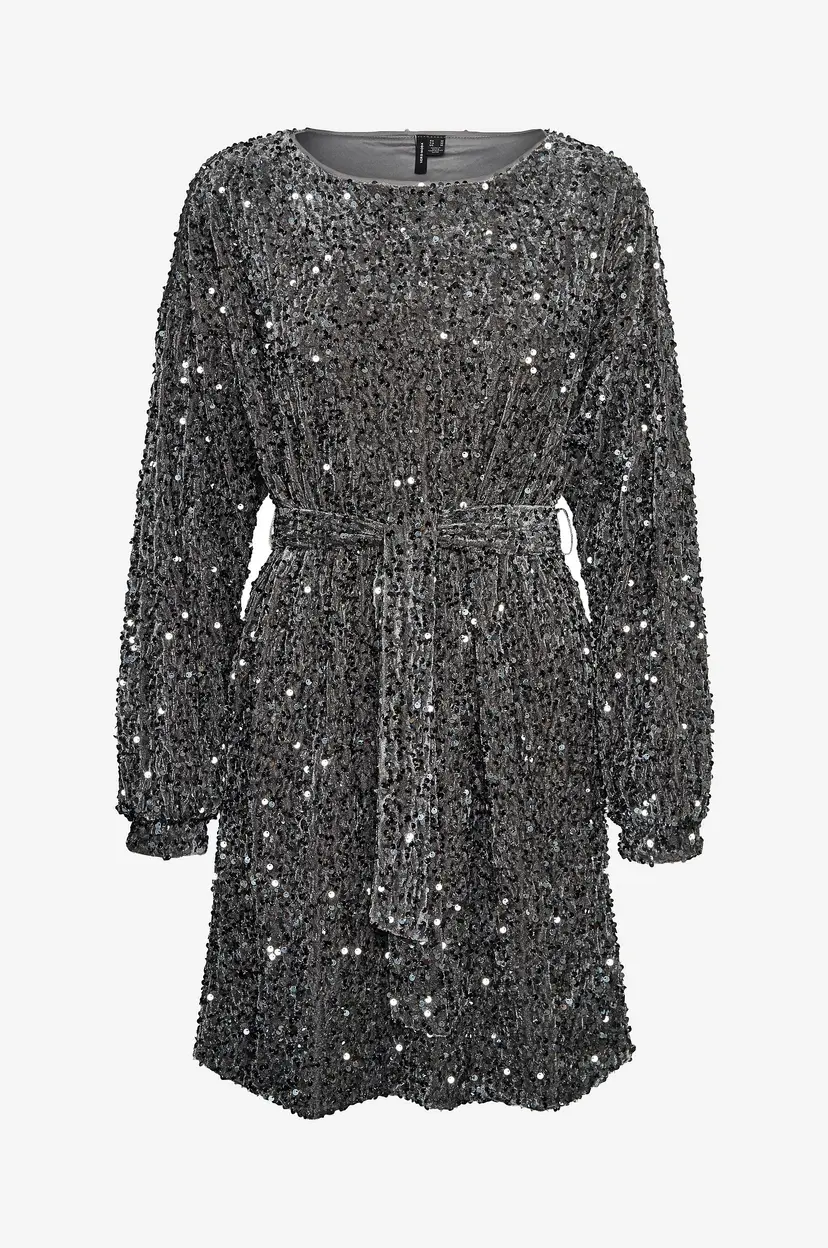 Vero Moda Plajettkjole vmBella LS Boatneck Short Dress Jrs - Grå