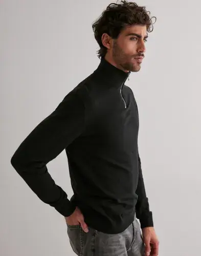 Jack & Jones Jack & Jones Jjeemil Knit Half Zip Noos Half zip Svart
