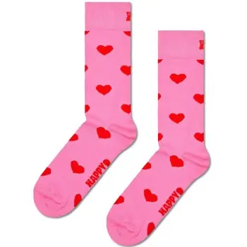 Happy Socks Happy Sock Heart Sock Strømper Rosa Mønster bomull Str 36/40