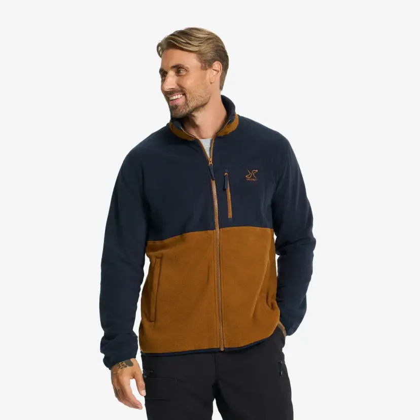 RevolutionRace Woodland Fleece Jacket Herre Deep Navy/Monk's Robe
