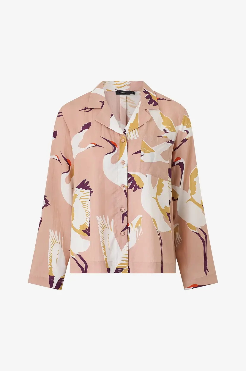 Nanso Pysjamasskjorte Ladies Shirt, Kurki - Rosa