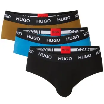 Hugo HUGO 3P Triplet Brief Svart/Blå bomull X-Large Herre