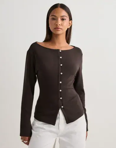 Nelly Nelly - Brun - Waist Button Cardigan