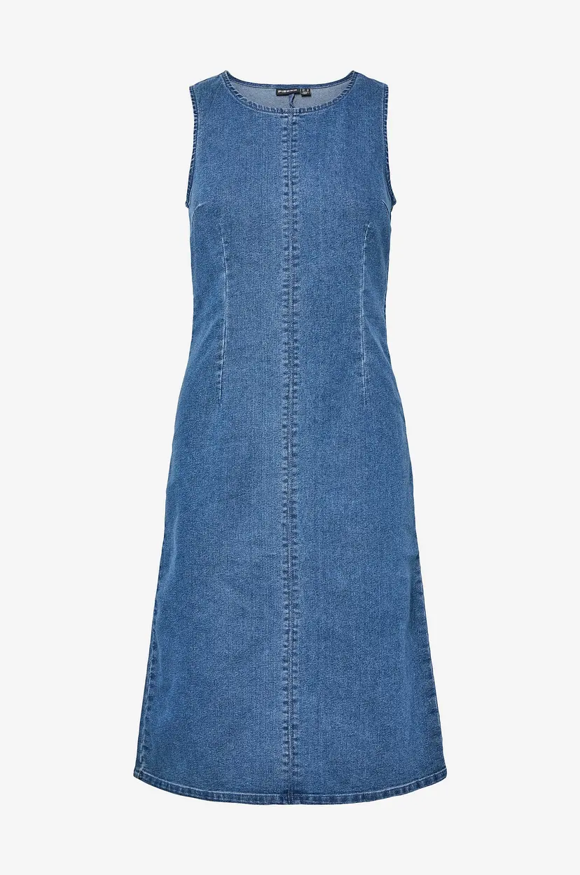 Pieces Denimkjole Pctiffany SL Denim Dress - Blå