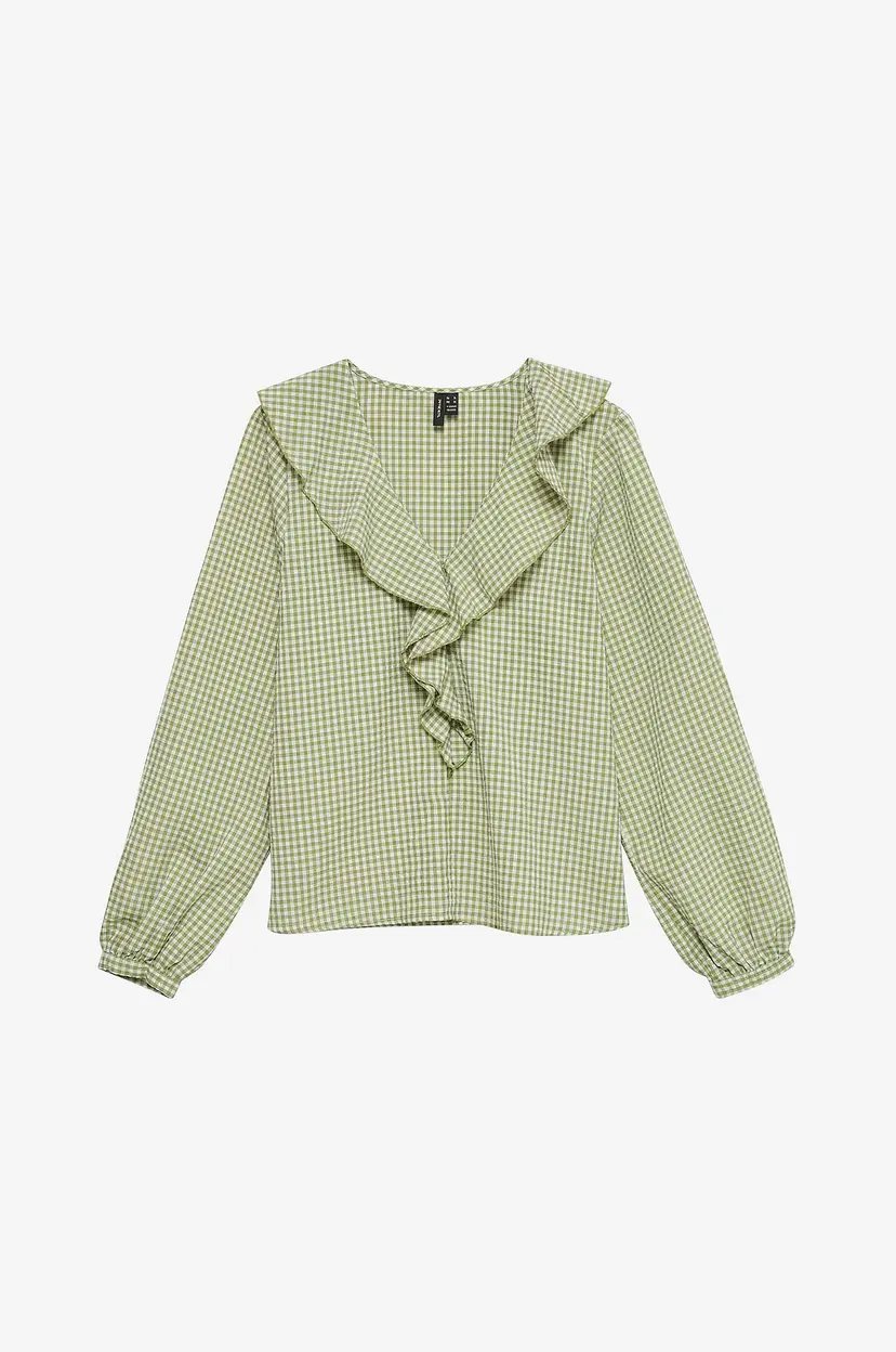 Vero Moda Bluse Vmdagny Ls Frill Top Wvn Exp - Grønn