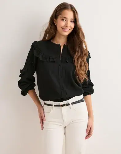 Pieces Pieces - Svart - Pcraline Ls Top Bc