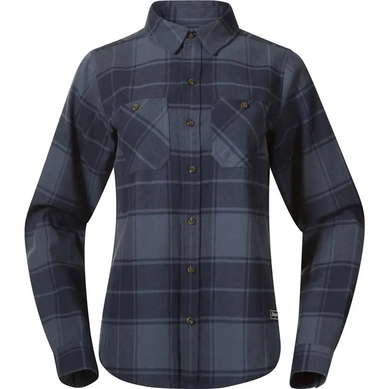 Bergans Bergans Nordmarka Flannel Shirt Women Granite Blue/Navy Blue Check