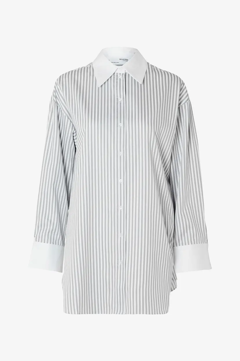 Selected Women Skjorte slfMilo-Iconic LS Striped Shirt - Hvit