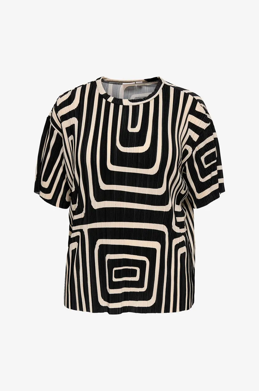 Only Carmakoma Topp carRavenna S/S Plisse - Svart
