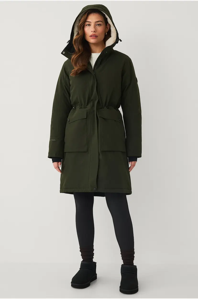 Áhkká Parka Perfect Parka Warm w Soft Fur - Grønn