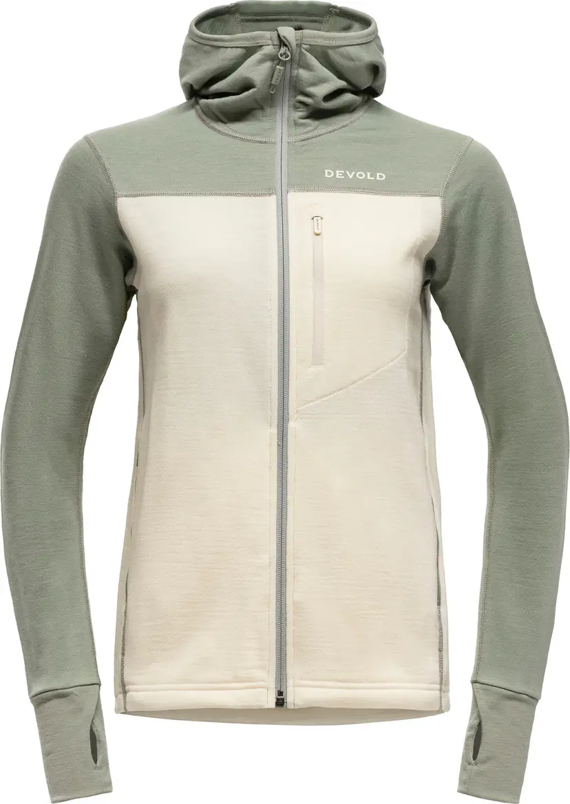 Devold Devold Women's Explorer Merino Hooded Jacket Fog/Raw White