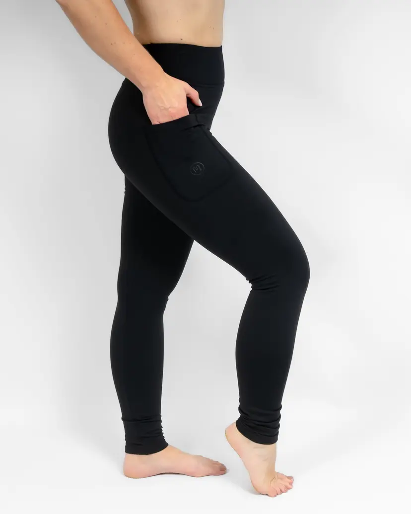 Huabo Aya Black Tight Fit Winter Leggings