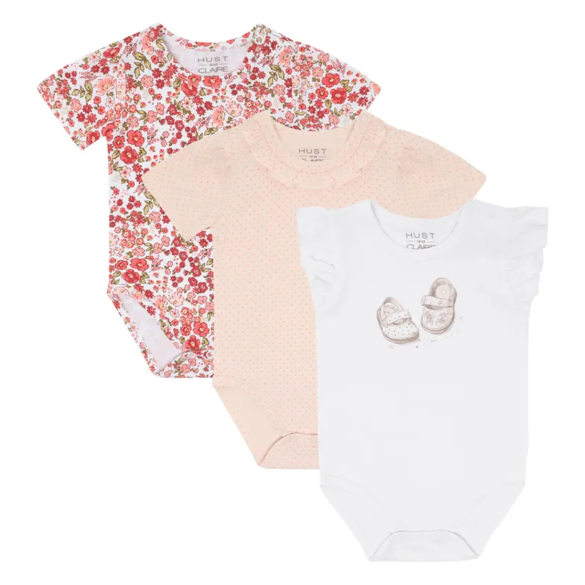 Hust and Claire Hust and Claire - Kortermet body 3-pk Bella Summer White