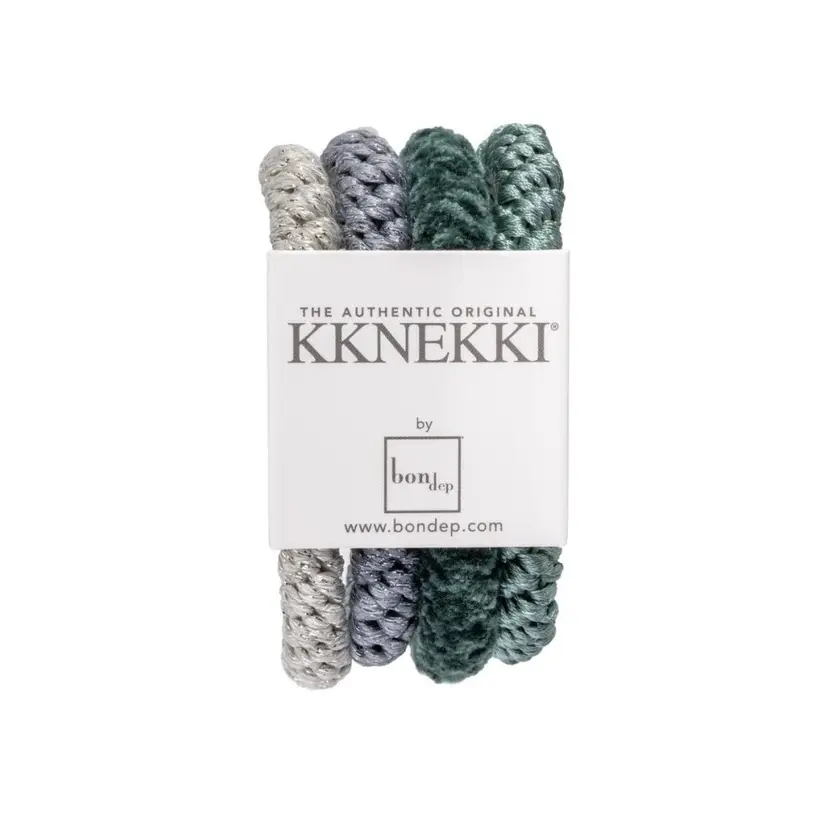 Kknekki Kknekki - Hårstrikk 4 pk Bundle 35 Grønn/ Gull/ Sølv