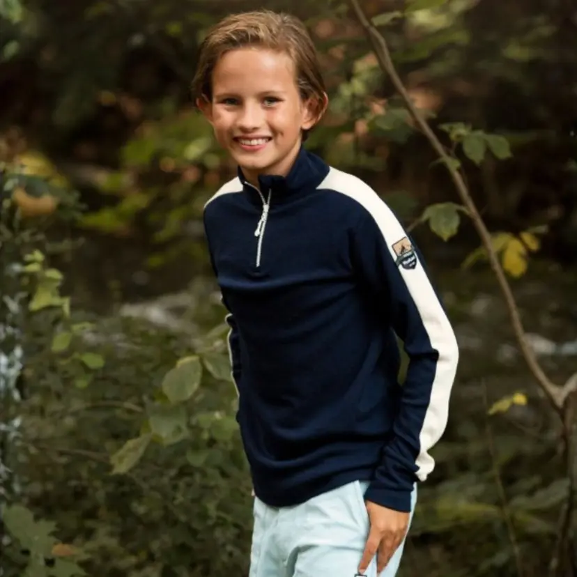 Woolland WoolLand - Genser Ål Half-Zip Blue Ink