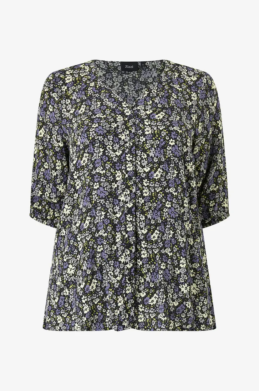 Zizzi Bluse vBella 1/2 - Svart