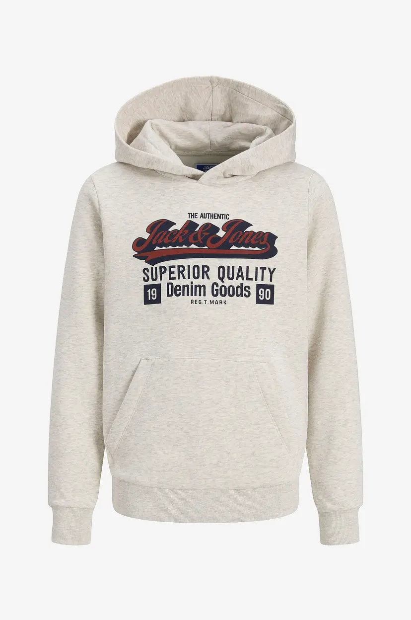 Jack & Jones Junior Hettegenser jjeLogo Sweat Hood 2 Col 25/26 - Grå