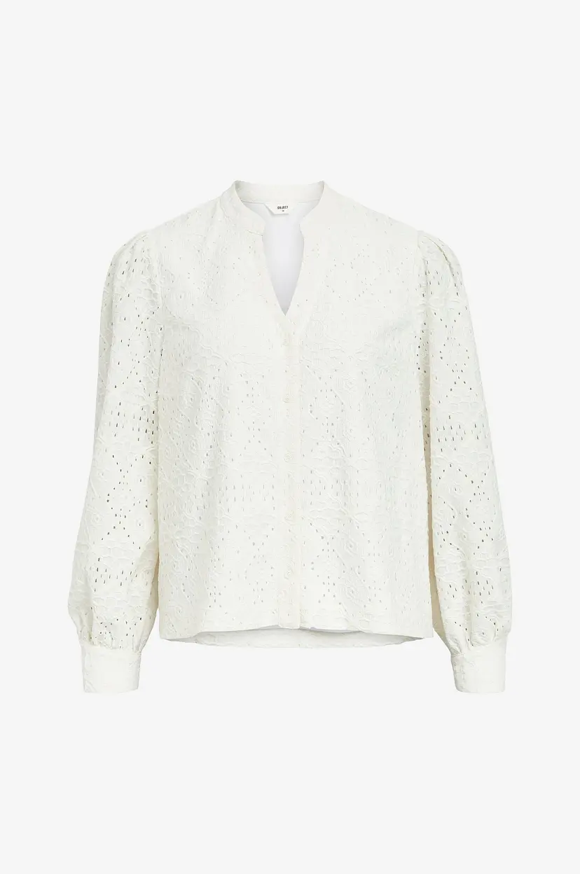 Object Collectors Item Bluse objFeodora Marika L/S Shirt - Hvit