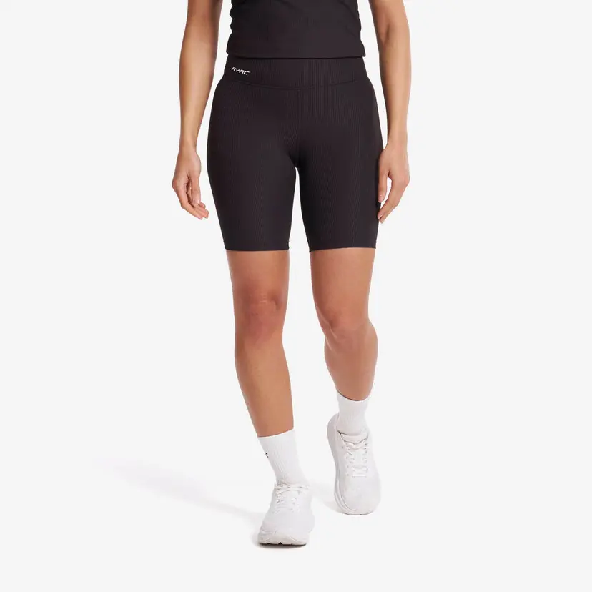 RevolutionRace Shape Ribbed Biker Shorts Dame Espresso
