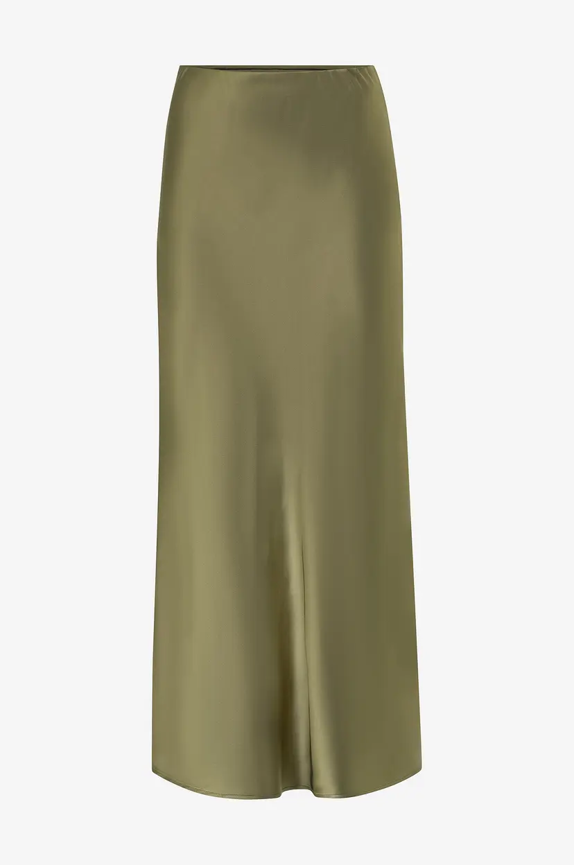 Gina Tricot Maxi skjørt Satin Skirt - Grønn