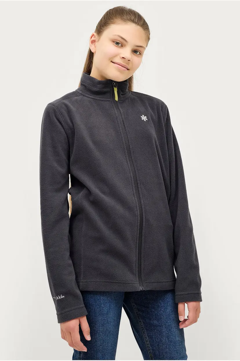 Áhkká Fleecejakke Basic Fleece Kids - Grå