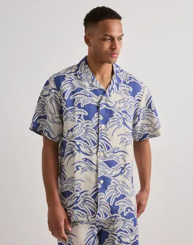 Oas OAS Rogue Cuba Shirt Kortermede skjorter Blå