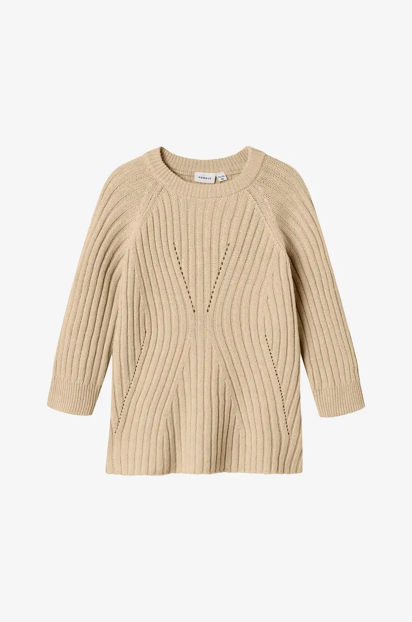 NAME IT Kjole nmfRikine LS Knit - Beige
