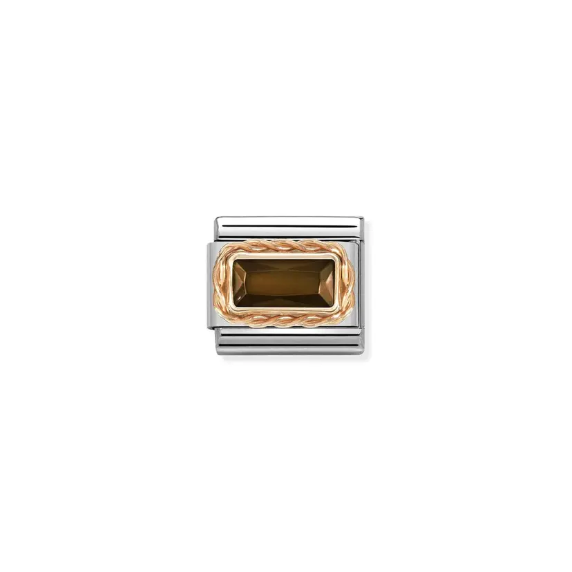 Nomination Faceted Baguette Smokey Rose Gold