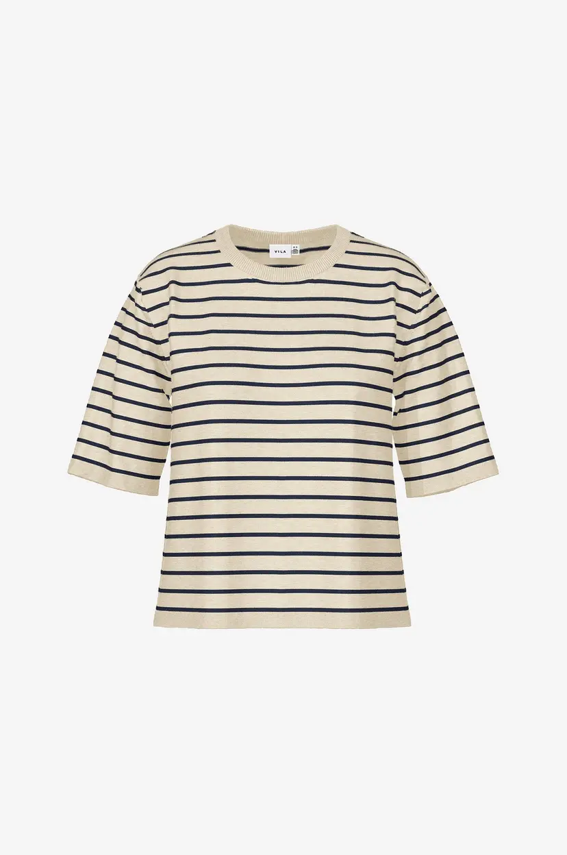 Vila Genser viMalu O-neck 2/4 Knit - Beige