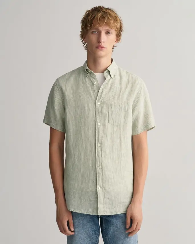 Gant REG LINEN STRIPE SS SHIRT