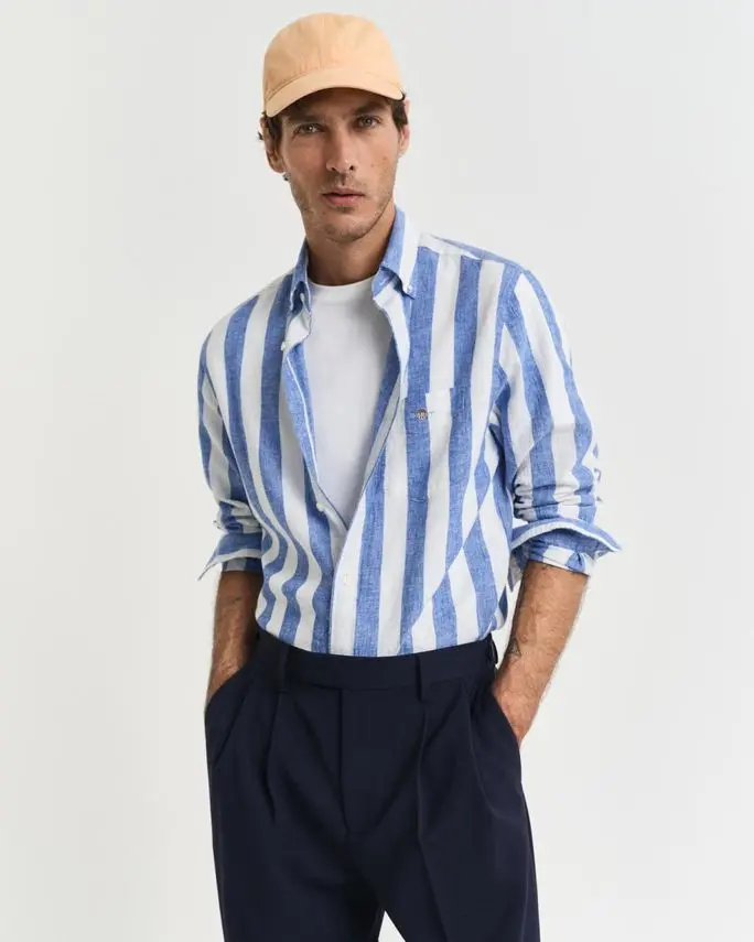 Gant REG COTTON LINEN BOLD STRIPE SHIRT
