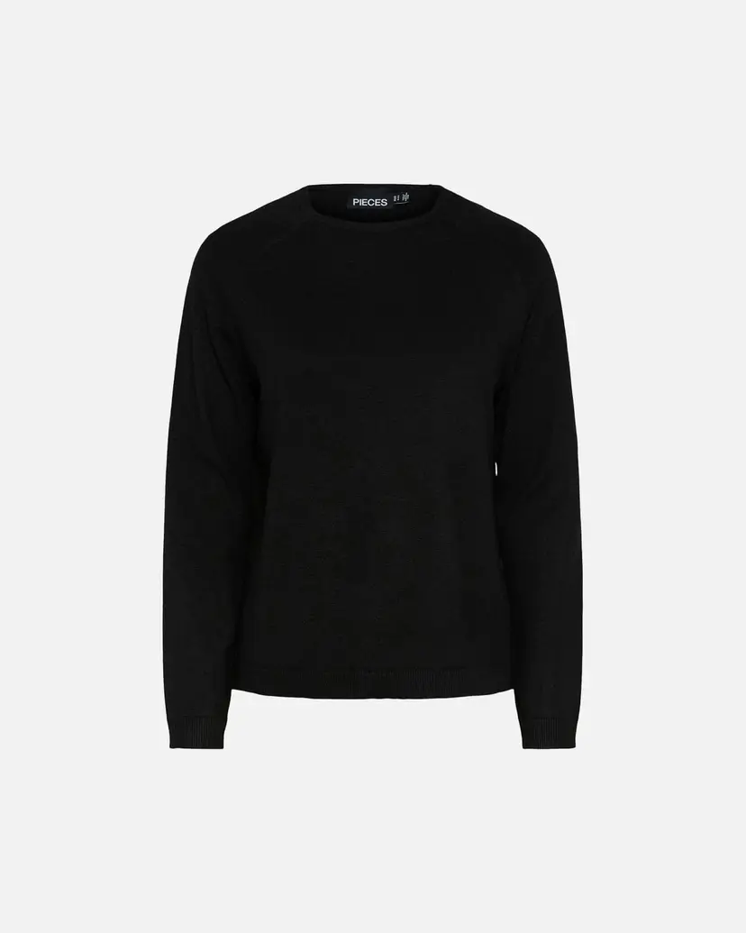 Pieces Genser Bree Oneck - Svart - Str XS