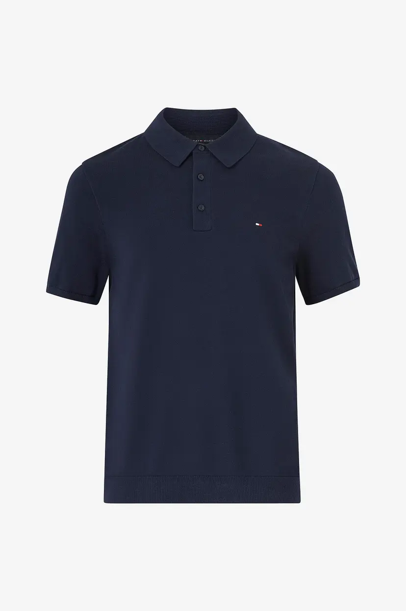 Tommy Hilfiger Genser Essential Cotton Knitted Polo - Blå