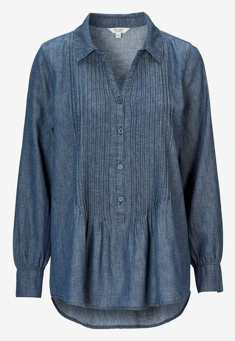Cellbes of Sweden Denimbluse med sydd folder