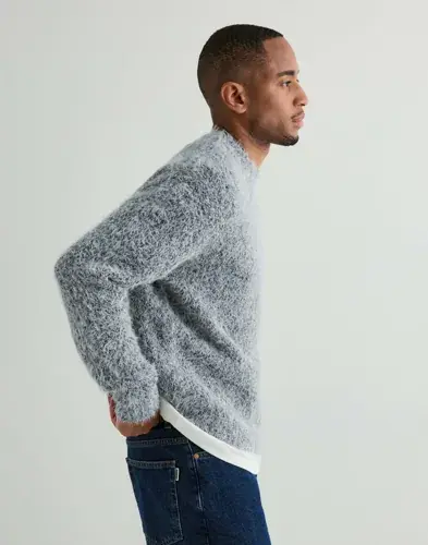 Only & Sons Only & Sons Onsnoah Ds Crop Ls Crew Knit Extnd Strikkegensere Grå