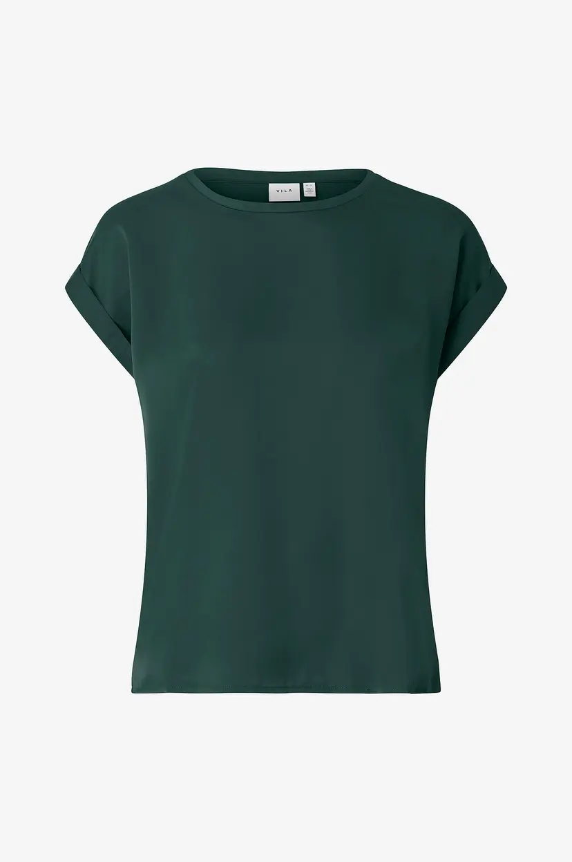 Vila Topp viEllette S/s Satin - Blå