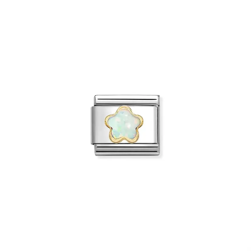 Nomination Flower Stones White Opal