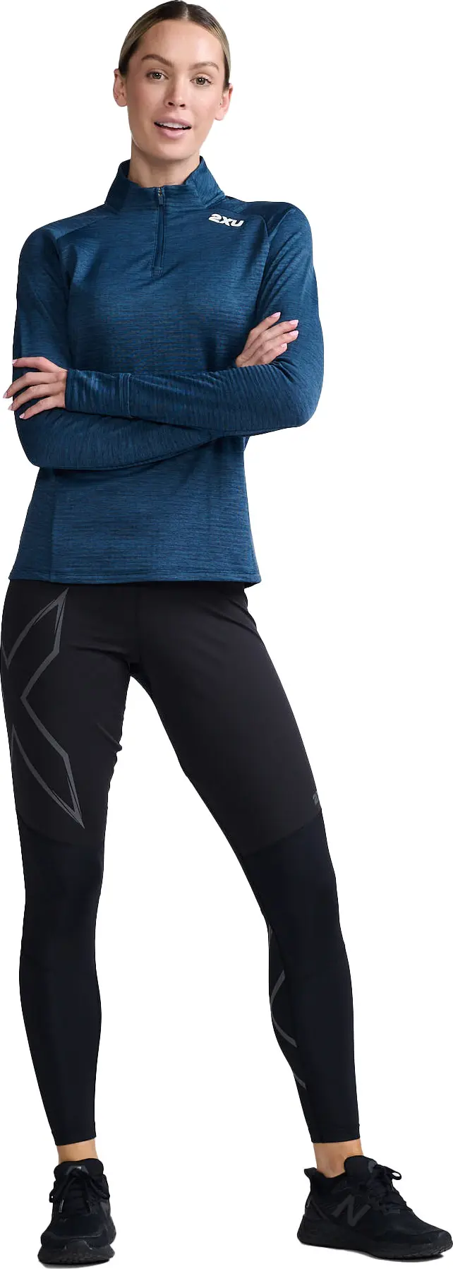 2XU 2XU Women's Ignition 1/4 Zip Moonlight/White Reflective