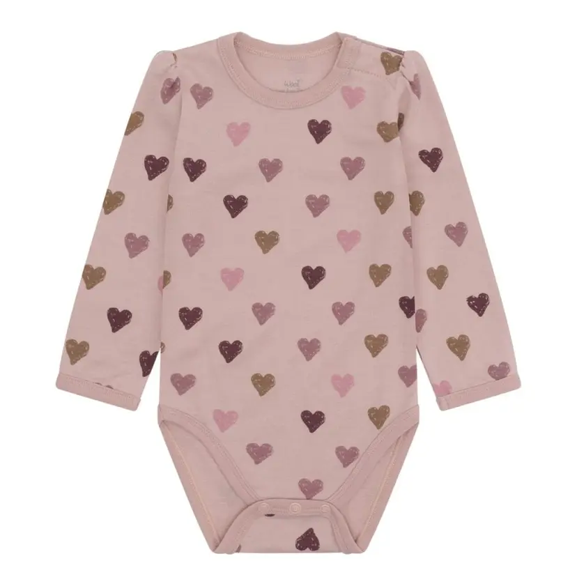 Hust and Claire Hust And Claire - Body Ull/ Bambus Baloo Hearts Puff Adobe Rose