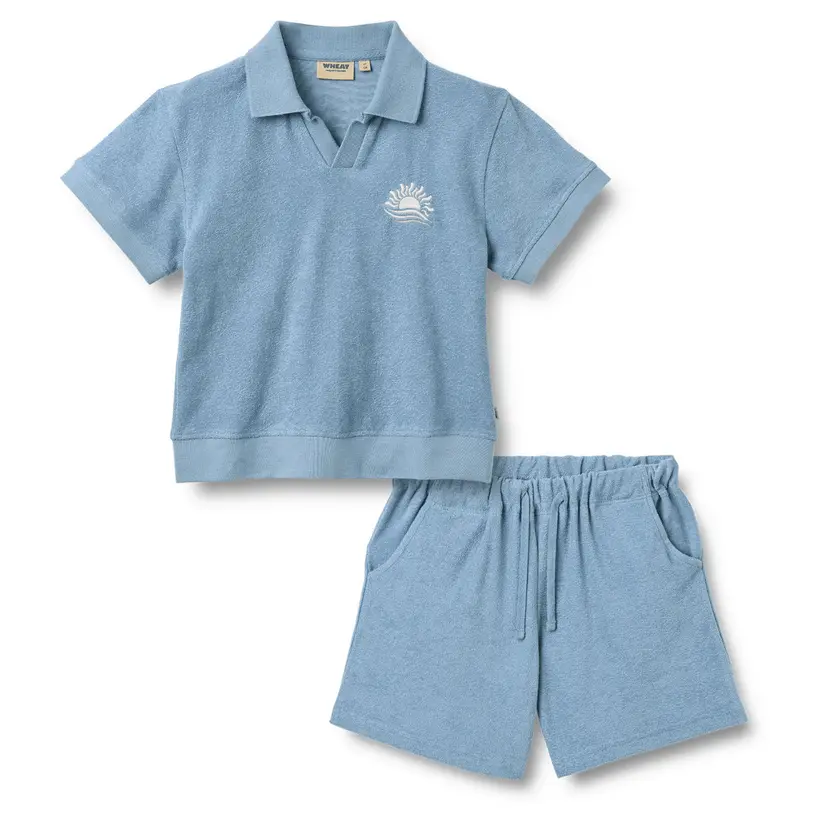 Wheat Wheat - 2-delt Sett Polo Marlo Faded Denim