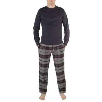 Jockey Jockey Pyjama 11 Mix Cotton Blå/Grå bomull Large Herre