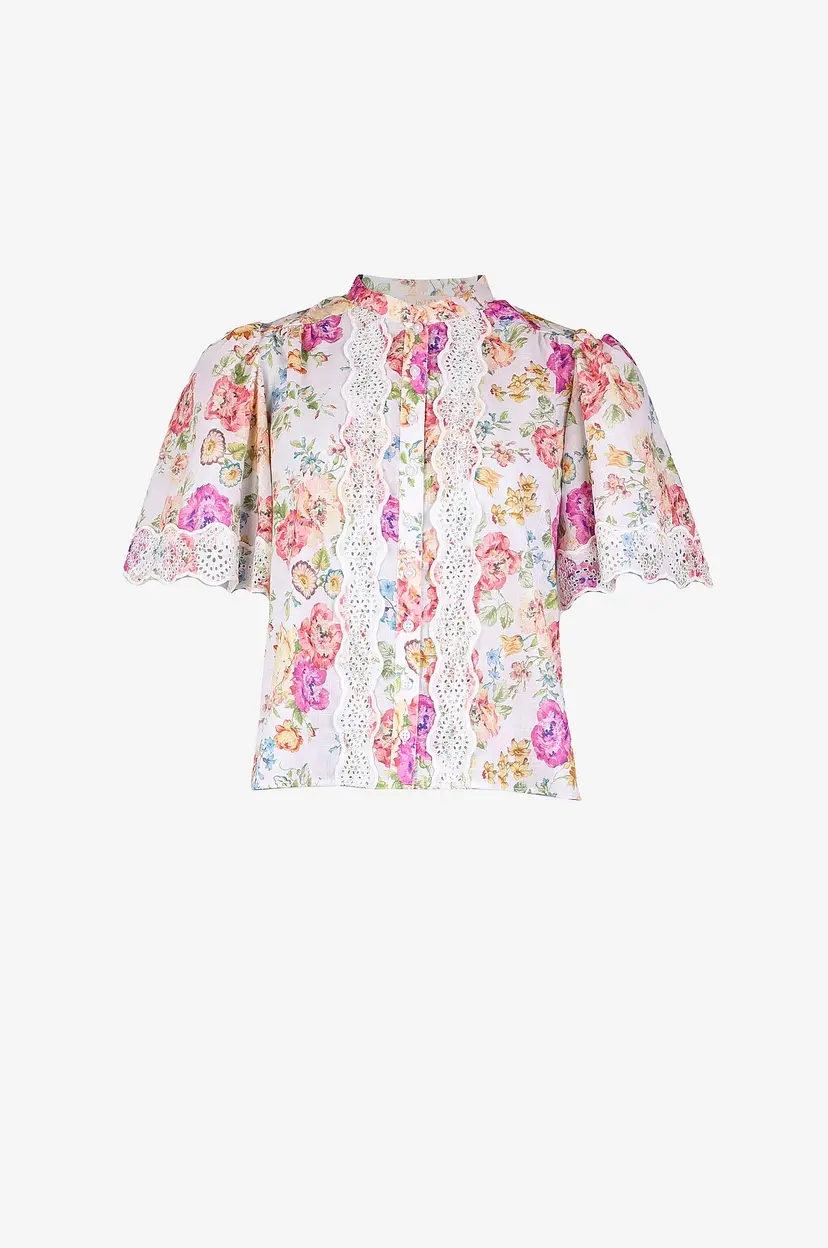 By Timo Bluse Cotton Slub Blouse - Flerfarget