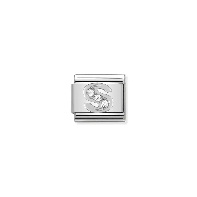 Nomination Letter S Cubic Zirconia Silver