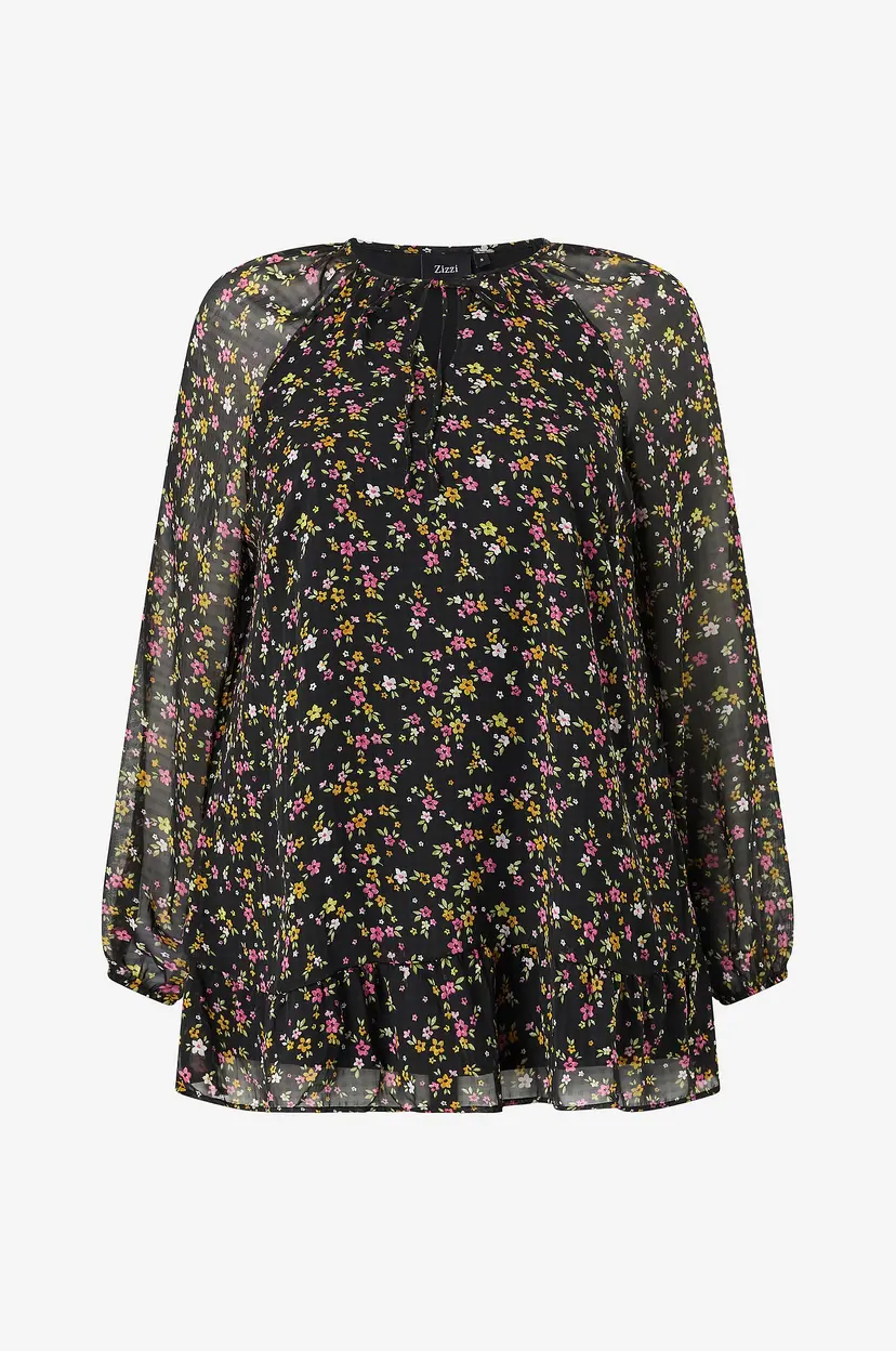 Zizzi Tunika Cataru, L/S, Tunic - Svart
